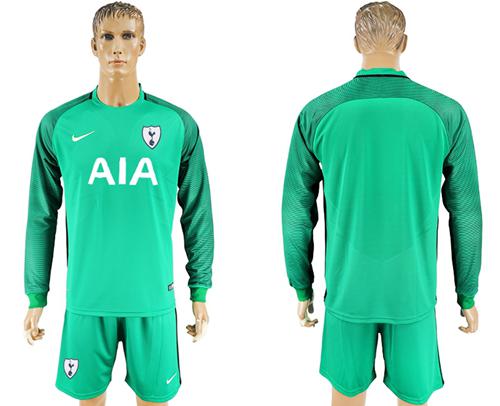 Tottenham Hotspur Blank Green Goalkeeper Long Sleeves Soccer Club Jersey - Click Image to Close